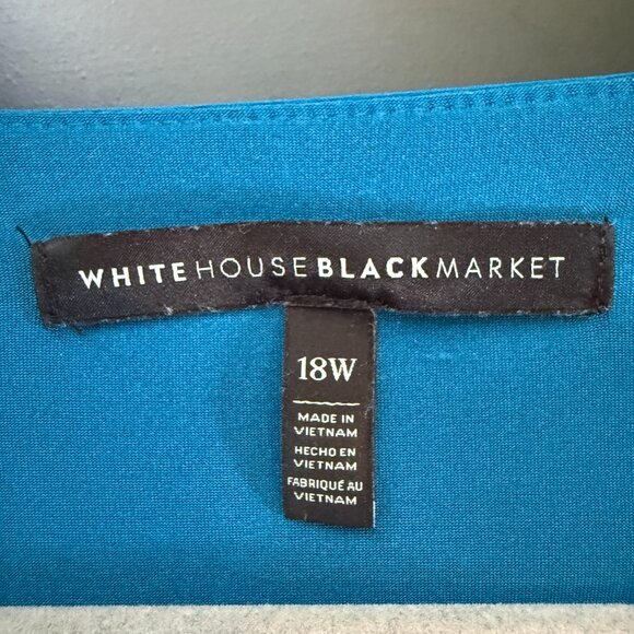 White House Black Market 18W Teal Faux Wrap Dress - Picture 5 of 6